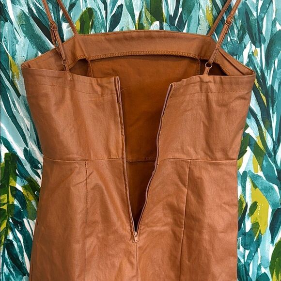 Brown Faux Leather Mini Dress - Picture 8 of 8